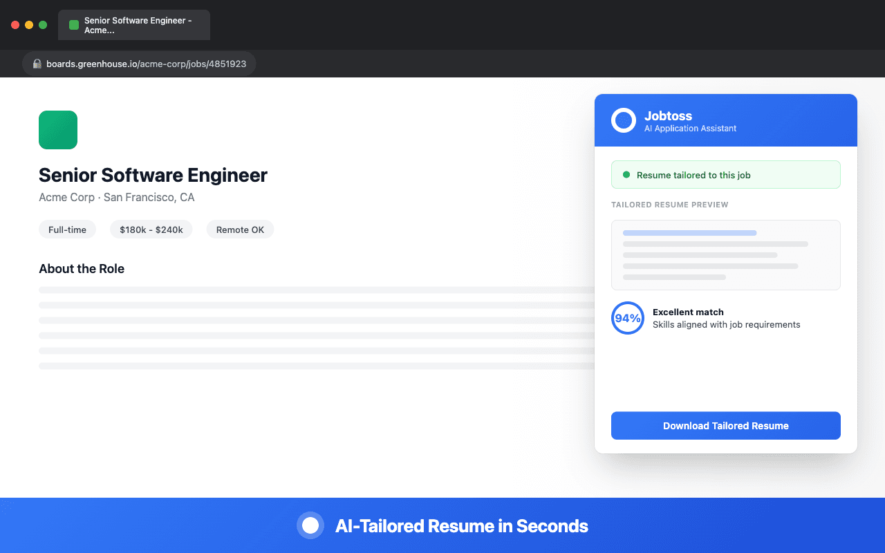 Jobtoss screenshot 1